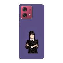Чохли Венсдей на Motorola MOTO G84 Уенсдей (AlphaPrint) (Венздей у чорному)
