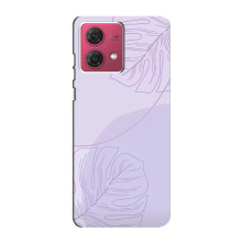 Чехол цветочный дизайн для Motorola MOTO G84 – Монстера фиолетовая