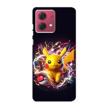 Чохол з Пікачу на Motorola MOTO G84 (Пікачу з м'ячем)