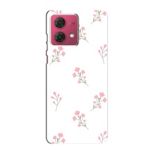 Чохол з розовим принтом для Motorola MOTO G84 (Рожеві квіти)