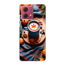 Чохол з унікальним дизайном 'Осінь з кавою' для Motorola MOTO G84 – Кава і гарбузики