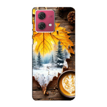 Чохол з унікальним дизайном 'Осінь з кавою' для Motorola MOTO G84 – Осінньо-зимове кава