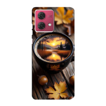 Чохол з унікальним дизайном 'Осінь з кавою' для Motorola MOTO G84 – Темна кава