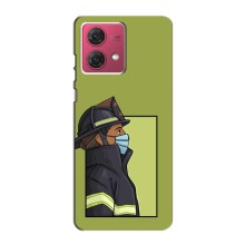 Силиконовый бампер (Работники) на Motorola MOTO G84 – Пожарник
