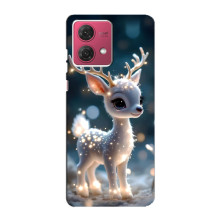Яркий чехол для Motorola MOTO G84 с Зимними Оленятами – Блистающий оленёнок