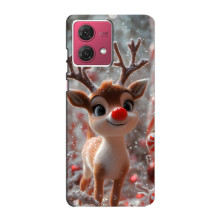 Яркий чехол для Motorola MOTO G84 с Зимними Оленятами