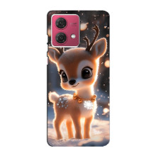 Яркий чехол для Motorola MOTO G84 с Зимними Оленятами – Оленёнок