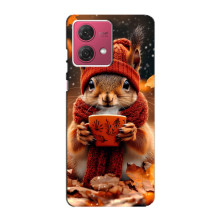 Друкований чохол 'Звірята з кавою' для Motorola MOTO G84 – Білка з кавою