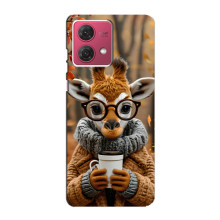 Друкований чохол 'Звірята з кавою' для Motorola MOTO G84 – Жираф з кавою