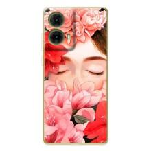 Чехлы (ART) Цветы на Motorola MOTO G85 (VPrint) (Глаза в цветах)