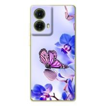 Чехлы с Цветами для Motorola MOTO G85 (VPrint) (Бабочка на цветочке)