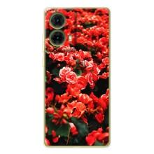 Чехлы с Цветами для Motorola MOTO G85 (VPrint) (Цветы красные)