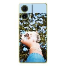 Чохли з зображенням різних тварин на Motorola MOTO G85 (Їжачок в руці)