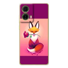 Чехлы с картинкой Лисички для Motorola MOTO G85 (VPrint) (Лисичка с розочкой)