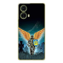 Чехлы с картинкой ЗСУ для Motorola MOTO G85 (AlphaPrint) (Солдат ЗСУ)
