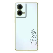Чехлы (Знак сердечка) на Motorola MOTO G85 – Сердце на голубом