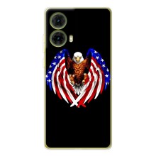 Чехол Флаг USA для Motorola MOTO G85 (Крылья США)