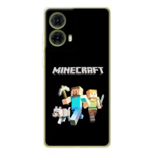Чехол Майнкрафт на Motorola MOTO G85 (AlphaPrint) Minecraft (герои Minecraft)