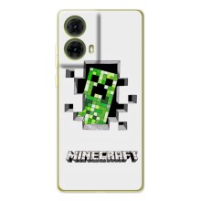 Чехол Майнкрафт на Motorola MOTO G85 (AlphaPrint) Minecraft (крипер Майнкрафт)