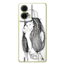 Чехол с печатью для Motorola MOTO G85 - (Мода) (AlphaPrint) (Фото девочки)