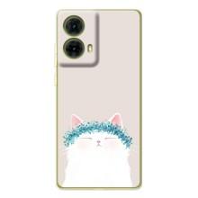 Чехол на тематику: Коты для Motorola MOTO G85 – Белый котик