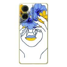 Чехол на Motorola MOTO G85 Украинский дизайн (Украинка на всю голову)