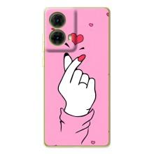 Чехол с принтом для Motorola MOTO G85 (AlphaPrint - Знак сердечка)