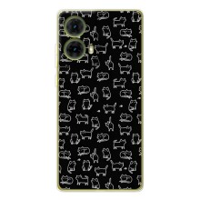 Чехол с принтом для Motorola MOTO G85 (AlphaPrint) Модные коты (Меленькие котики)