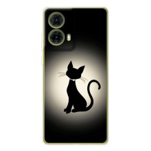 Чехол с принтом для Motorola MOTO G85 (AlphaPrint) Модные коты (Силуэт котика)