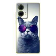 Чехол с принтом для Motorola MOTO G85 (AlphaPrint) Модные коты (Стильный кот)