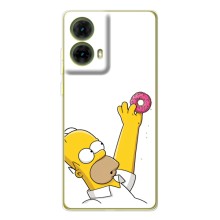 Чехол с Симпсонами для Motorola MOTO G85 (VPrint) (Гомер с пончиком)