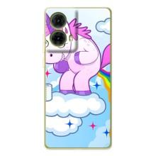 Чехол Unicorn на Motorola MOTO G85 – Радуга единорожка