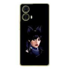 Чехлы Венсдей на Motorola MOTO G85 Уэнсдей (AlphaPrint) (серьезная Уэнздей)