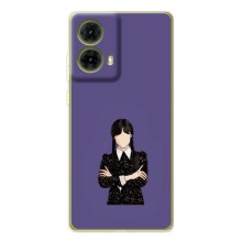 Чехлы Венсдей на Motorola MOTO G85 Уэнсдей (AlphaPrint) (Уэнздей в черном)