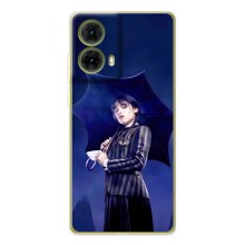 Чехлы Венсдей на Motorola MOTO G85 Уэнсдей (AlphaPrint) (Уэнздей с зонтом)