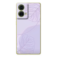Чехол цветочный дизайн для Motorola MOTO G85 – Монстера фиолетовая