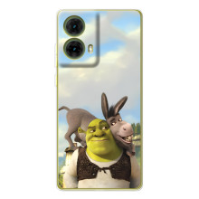 Чехол с мультфильмом Шрек на Motorola MOTO G85 – Шрек и осел