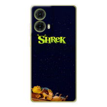 Чехол с мультфильмом Шрек на Motorola MOTO G85 – Шрек лого