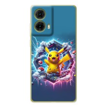 Чехол с Пикачу на Motorola MOTO G85 (Лого Пикачу)