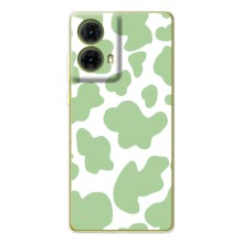 Чехол с принтом коровы на Мото G85 (Зеленый принт)