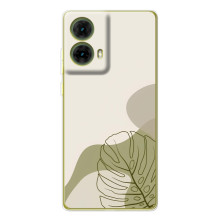 Силиконовый чехол с принтом в цветах на Motorola MOTO G85 – Монстера зелёная