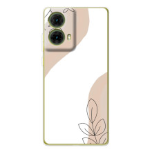 Силиконовый чехол с принтом в цветах на Motorola MOTO G85 – Нюдовый дизайн