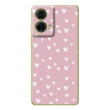 Чехол с розовым рисунком для Motorola MOTO G85 (Сердечки на розовом)