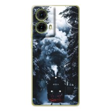 Новогодние, Праздничные Чехлы для Motorola MOTO G85 - 2024 год (Зимний поезд)