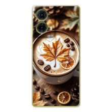 Чехол с уникальным дизайном «Осень с кофе» для Motorola MOTO G85 – Пряный кофе