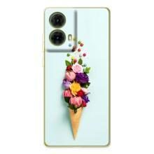 Чехлы с тематикой "ЦВЕТЫ" на Motorola MOTO G85 (Цветок-мороженное)