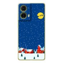 Силиконовый бампер на рождество для Motorola MOTO G85 (Город в снегу)