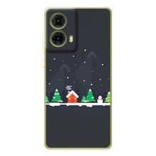 Силиконовый бампер на рождество для Motorola MOTO G85 (Город зимний)