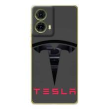 Силиконовый бампер с картинкой машины на Motorola MOTO G85 – Logo TESLA