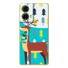 Силіконовий бампер з картинкою звірів для Motorola MOTO G85 (Олень із шарфом)